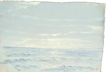 Paisagem marítima, finais do século XIX - meados do século XX (óleo sobre papel)