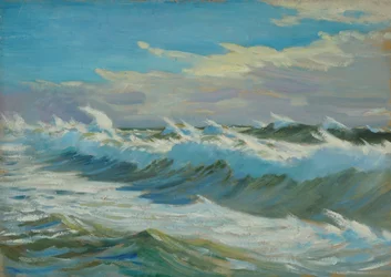 Paisagem marítima, finais do século XIX - meados do século XX (óleo sobre papel)