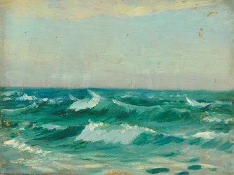 Paisagem marítima, c.1909 (óleo sobre cartão de pasta de papel)