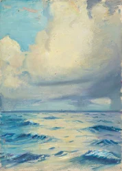 Paisagem marítima, finais do século XIX - meados do século XX (óleo sobre papel)