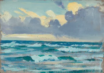 Paisagem marítima, finais do século XIX - meados do século XX (óleo sobre papel)