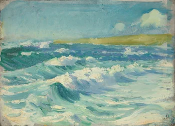 Paisagem marítima, finais do século XIX - meados do século XX (óleo sobre papel)