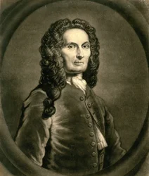 Retrato do matemático francês Abraham de Moivre 1667-1754, 1736