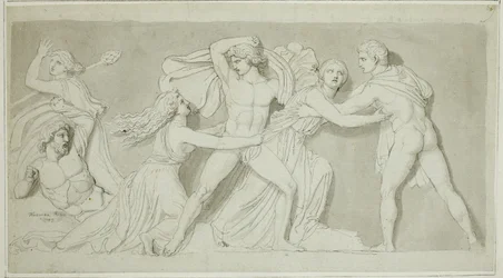 Amphion e Zethus libertando a sua mãe Antiope da fúria de Dirce e Lycus