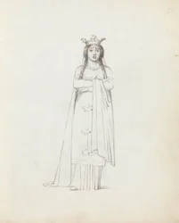 Sra. Siddons como Constance, 1783 (caneta, tinta e papel)