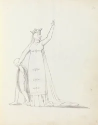 Mrs Siddons como Constance with Child, 1783 (caneta, tinta e papel)