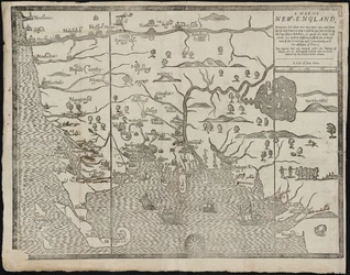 O mapa da Nova Inglaterra De: William Hubbards O estado atual da Nova Inglaterra, 1677