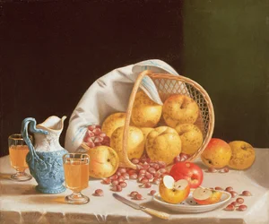Ainda vida com maçãs amarelas, 1858