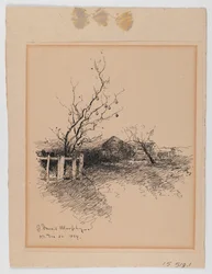 Paisagem, NY, 20 de dezembro de 1894 (caneta e tinta sobre papel montado em papelão)