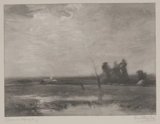 Lowlands Afternoon, impressão feita por Timothy Cole (1852-1931)