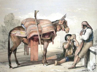 Camponeses Itinerantes com uma mula, Andaluzia