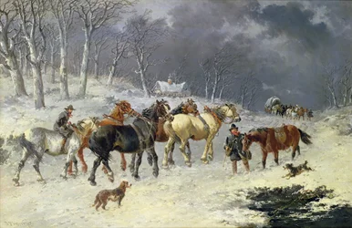 Cavalos na neve