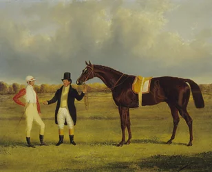 Euclides com o seu Jockey Conolly e o seu Trainer Pettit (óleo sobre tela)