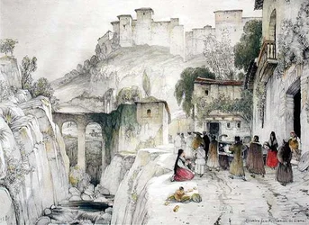 Parte da Alhambra da Alameda del Darro, de "Esboços e Desenhos da Alhambra".