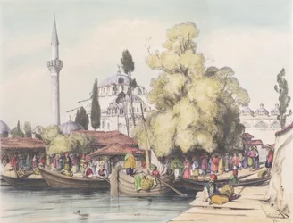 Tophana, prato 15 de "Ilustrações de Constantinopla", gravado pelo artista, pub. 1838
