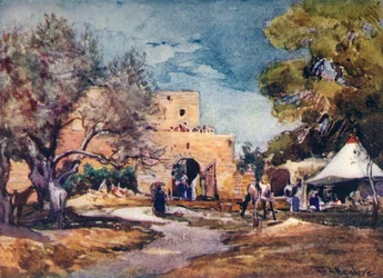 Edifício medieval fora da muralha norte de Jerusalém, 1902.