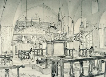 Sinagoga Espanhola em Jerusalém - Interior, 1902.