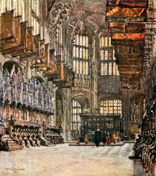 A Capela de Henrique VII, virada para leste (litografia a cores)