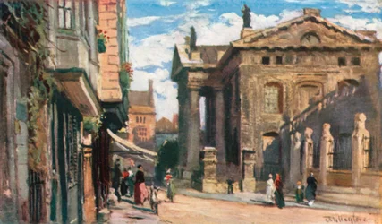 Edifício Clarendon, virado para leste (litografia a cores)