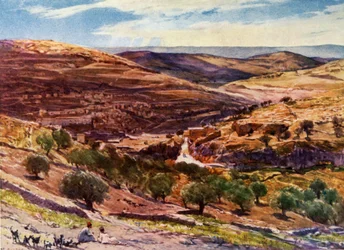 O vale de Hinom com a colina da ofensa, 1902.