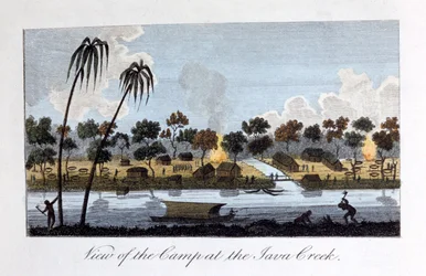 Vista do acampamento no Creek de Java, 1813