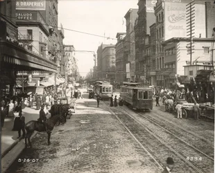Market Street, leste do 10º, Filadélfia, 1907