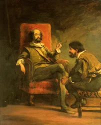 Dom Quixote e Sancho Pança de Dom Quixote de la Mancha, de Cervante, século XIX