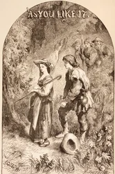 Ilustração para como você gosta d, de "a biblioteca ilustrada Shakespeare", Londres publicada 1890