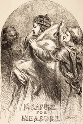 Ilustração para medida por medida, de &39;The Illustrated Library Shakespeare&39;, publicada em Londres, 1890