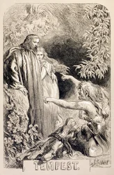 Ilustração para The Tempest, de &39;The Illustrated Library Shakespeare&39;, publicada em Londres, 1890
