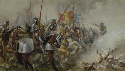 O rei Henrique V na Batalha de Agincourt, 1415