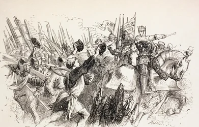 Forças do rei Henrique no cerco de Harfleur, França, 1890