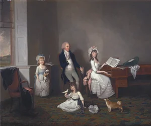John Richard Comyns de Hylands, Essex, com as suas Filhas