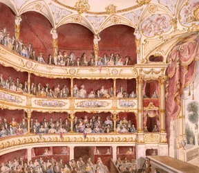 Interior do Teatro St. James, Londres (aguarela) de John Gregory Crace