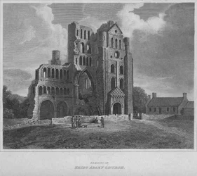 Restos da Igreja da Abadia de Kelso, 1814
