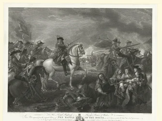 Rei William III na Batalha do Boyne, 1690 A Batalha do Boyne (título no objeto)