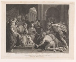 Pyrrhus quando uma criança foi levada para Glaucias King of Illyria para protecção
Pyrrhus quando uma Criança foi levada a Glaucias King of Illyria para Protecção (título sobre o objecto)
The Most Capital Paintings in England (título da série)
The Most 
