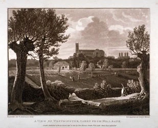 Vista de Westminster olhando de Millbank, Londres, 1807