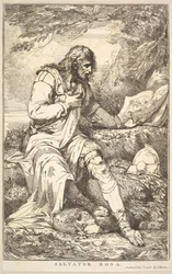 Salvator Rosa, de Fifteen Etchings, dedicado a Sir Joshua Reynolds, 8 de dezembro de 1778.