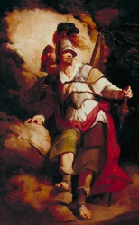 Sir Arthegal, o cavaleiro da justiça, com Talus, o homem de ferro (de «The Faerie Queene», de Spenser)
