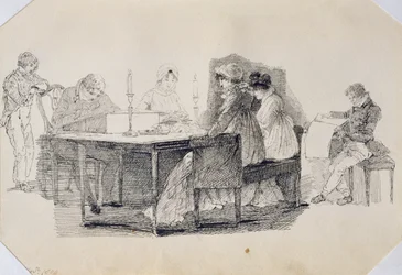 Uma noite em casa, 1804 (caneta e tinta no papel)