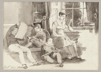 Jessy e três filhos, 1815 (wc no papel)