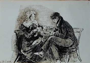 Homem e Mulher Lendo em uma Mesa