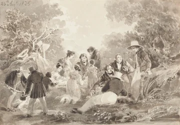 Piquenique à beira do lago, 1825 (wc no papel)