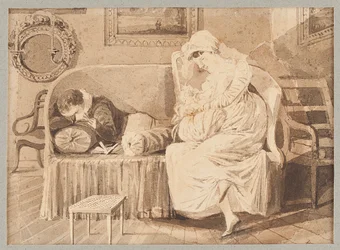 Três em um sofá, 1805 (wc no papel)
