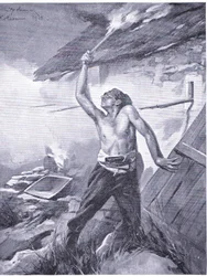 Um incidente fronteiriço da Guerra dos Balcãs de 1912, da História das Nações de Hutchinson (Volume 4) publicado por Hutchinson, c. 1920 (litho)