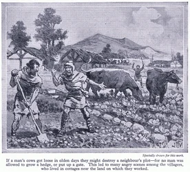 Nenhum homem tinha permissão para cultivar uma cerca ou colocar um portão. Isto levou a muitos argumentos entre os moradores, c.1950