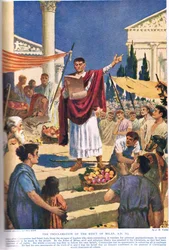 A Proclamação do Edito de Milão, em 313 dC, ilustração da &39;História das Nações&39; de Hutchinson