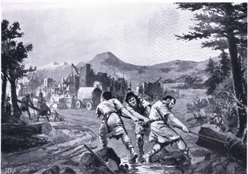 Montanheses valáquios a fundar uma cidade no século nono, da História das Nações de Hutchinson