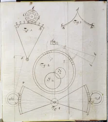 Diagrama dos movimentos do cronometrista (caneta e tinta no papel)